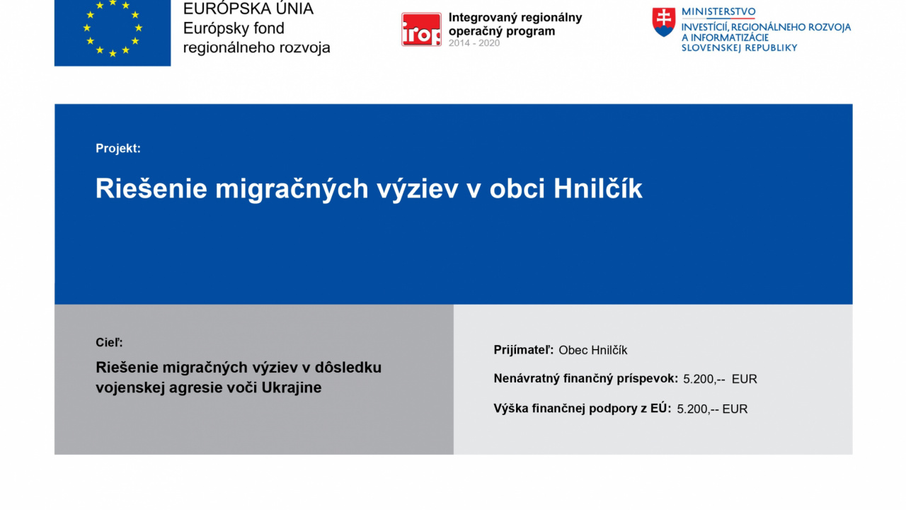 Riešenie migračných výziev v obci Hnilčík 