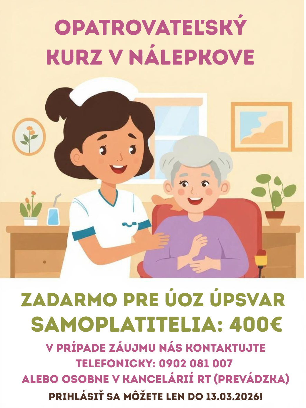 Fotka - Opatrovateľský kurz v Nálepkove