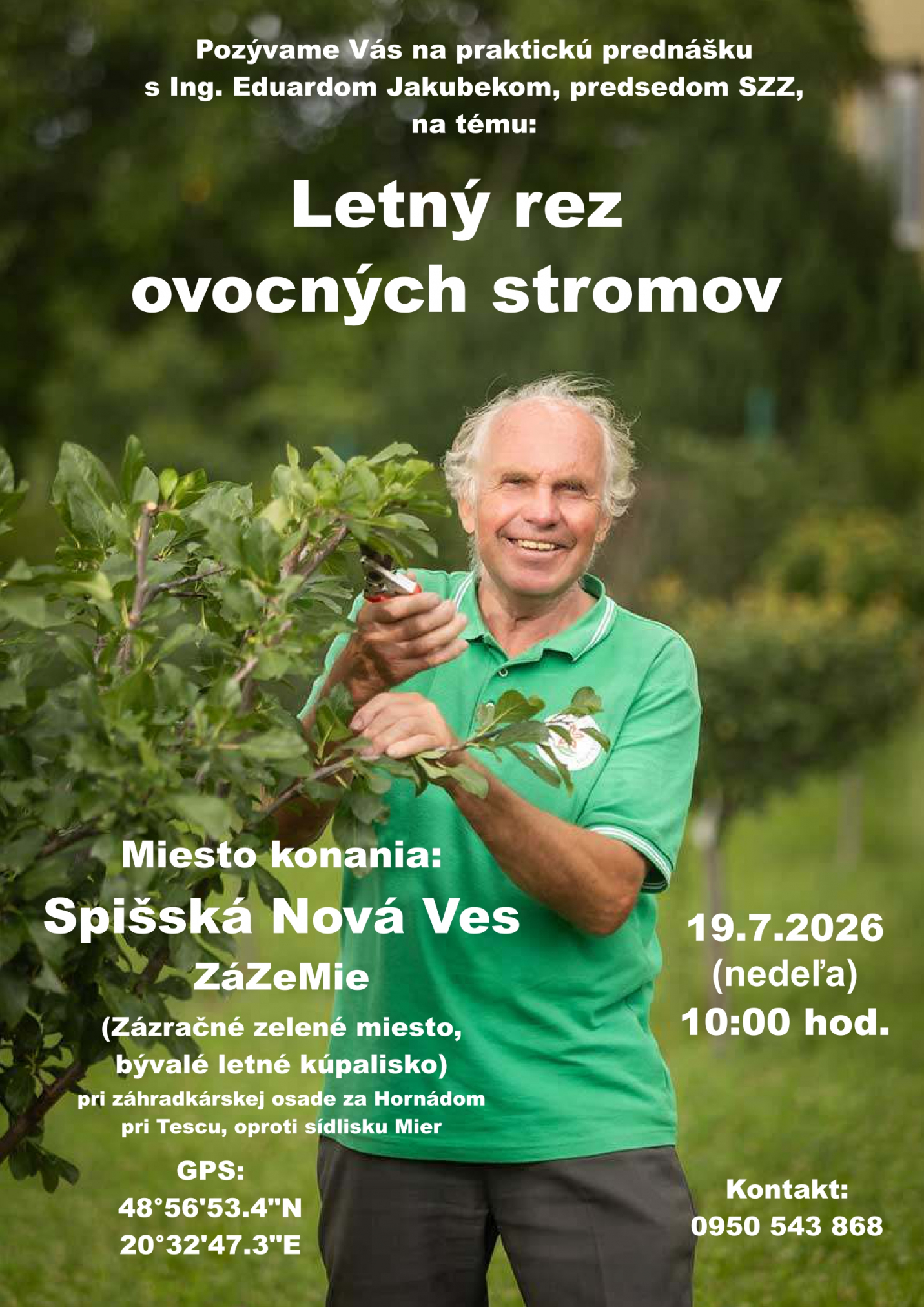Fotka - POZVÁNKA - 19. 7. 2026 - Letný rez ovocných stromov (praktická prednáška)