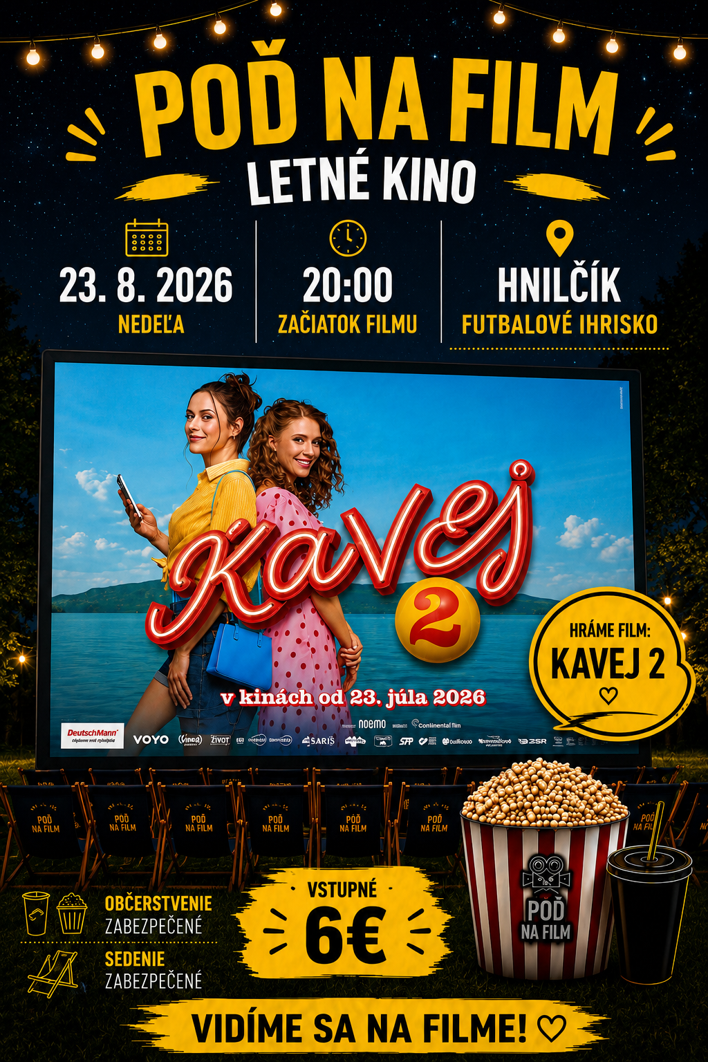 Fotka - 23. 8. 2026 - POZVÁNKA - POĎ NA FILM - letné kino