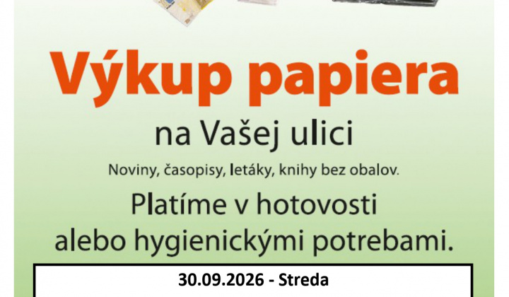 Fotka - 30. 9. 2026 - Výkup papiera