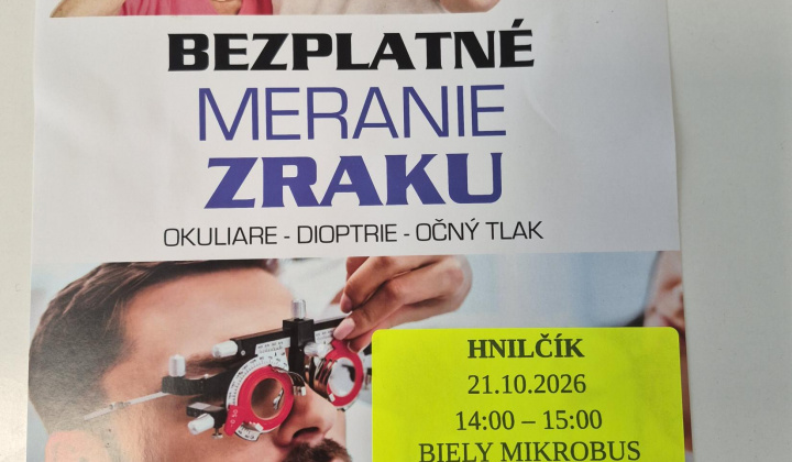Fotka - 21.10.2026 - Bezplatné meranie zraku 
